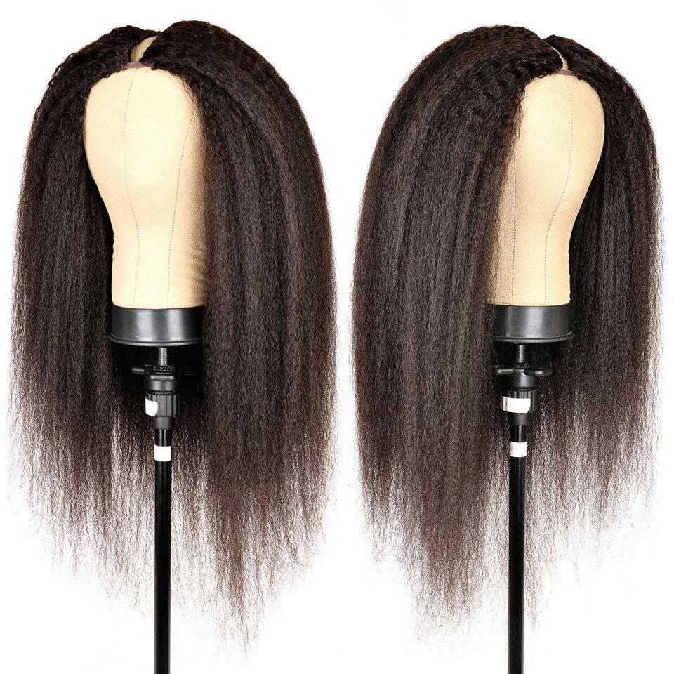 Kinky Straight U Part Virgin Brazillian Wig