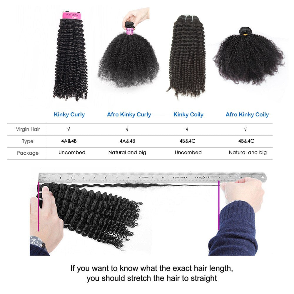 4A 4B Afro Kinky Curly Clip In Hair 7 Pieces/set 120g