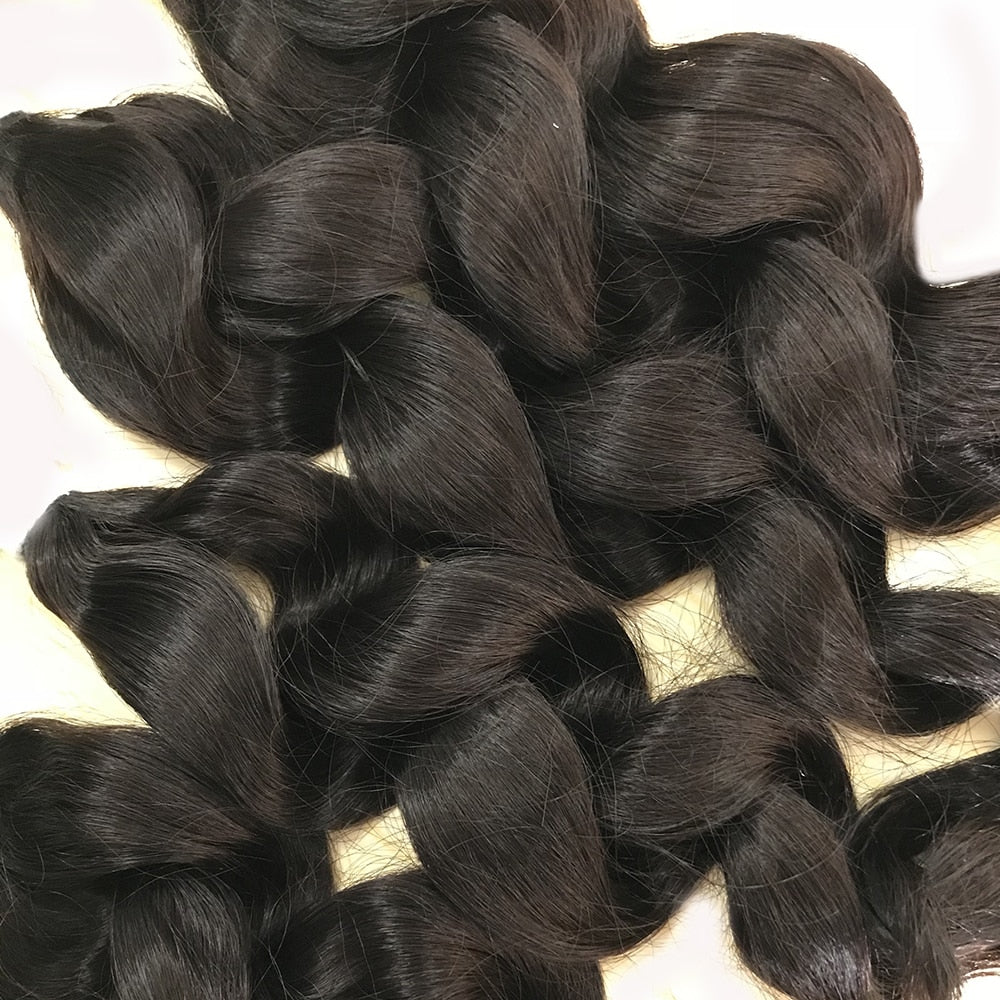 Natural Loose Wave Synthetic Hair Weave Bundles 4Pcs/Pack 16-18inch