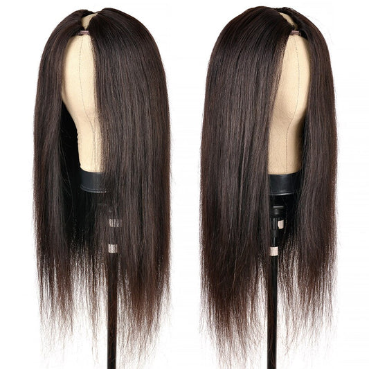 Straight Human Hair Thin Part Wig 100% Virgin Hair U Part Wig