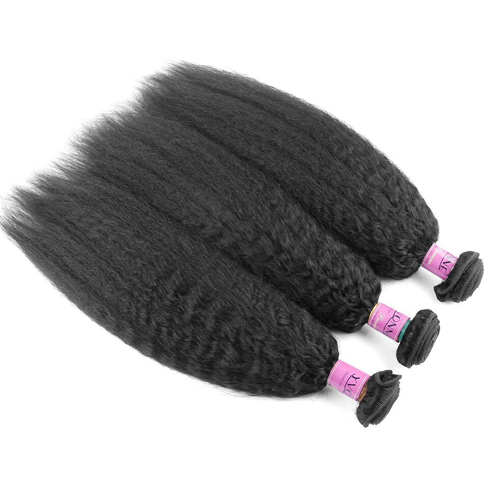 Kinky Straight Brazilian Hair Weave 3 Bundles