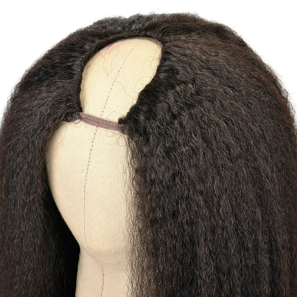 Kinky Straight Virgin Brazilian HairU Part Wig