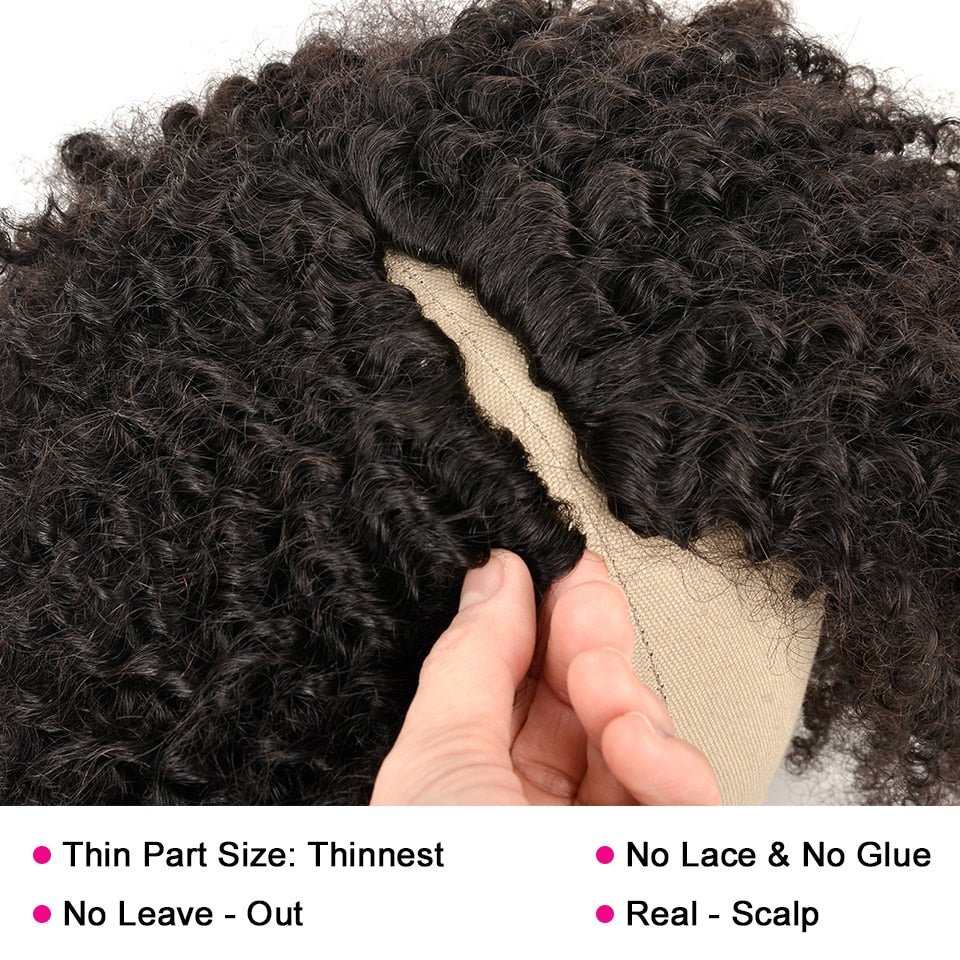 U Part Brazilian Kinky Curly Wig 