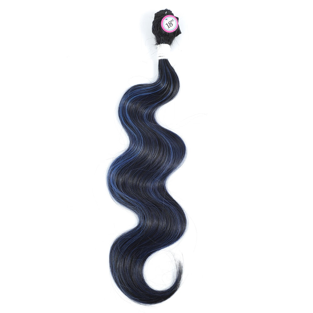 6PCS Soft Body Wave Synthetic Hair Bundles With Closure