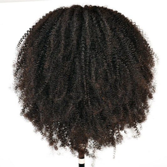 Kinky Curly U Part Wig Human Hair 100% Brazilian Virgin Hair Natural Color