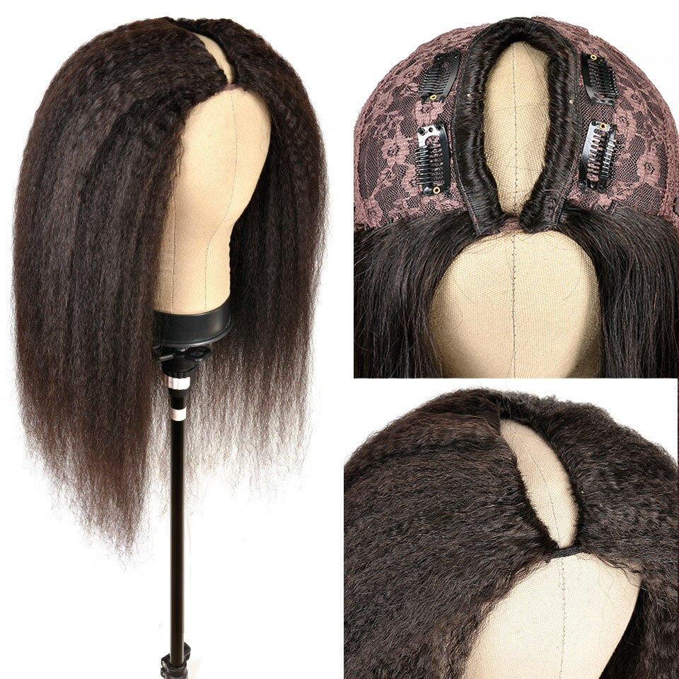 Kinky Straight U Part Virgin Brazillian Wig