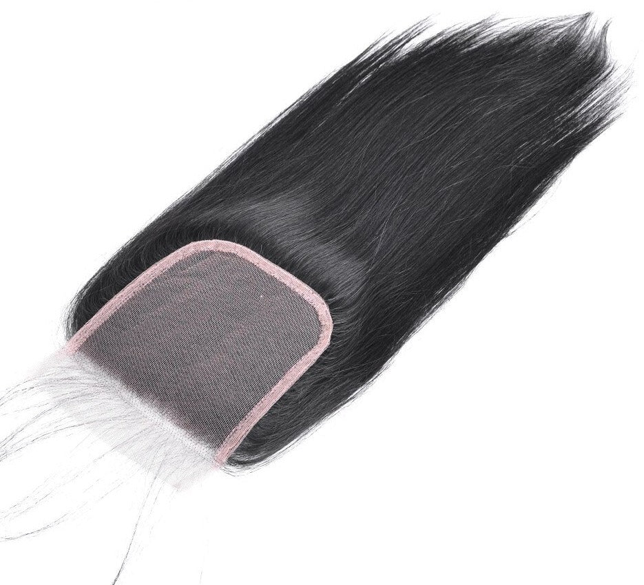 Straight Lace Closure Brazilian Virgin Human Hair Closure 4x4 Free Part