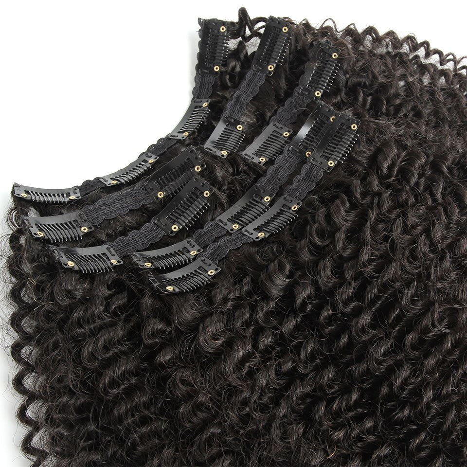 4A 4B Kinky Curly Clip In 7 pieces