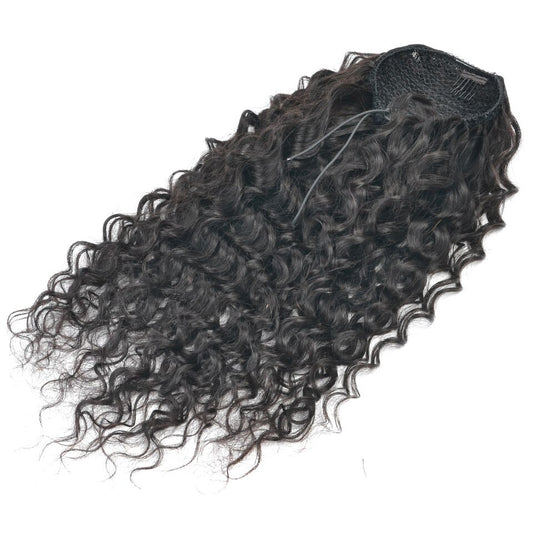 Curly Drawstring Brazilian Ponytail Hair Clip In Extensions