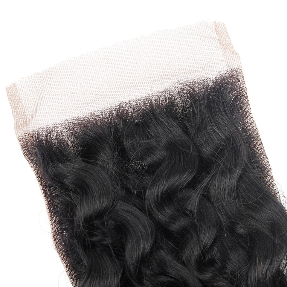 Deep Wave Virgin Brazilian Hair Closure 4x4 Free Part