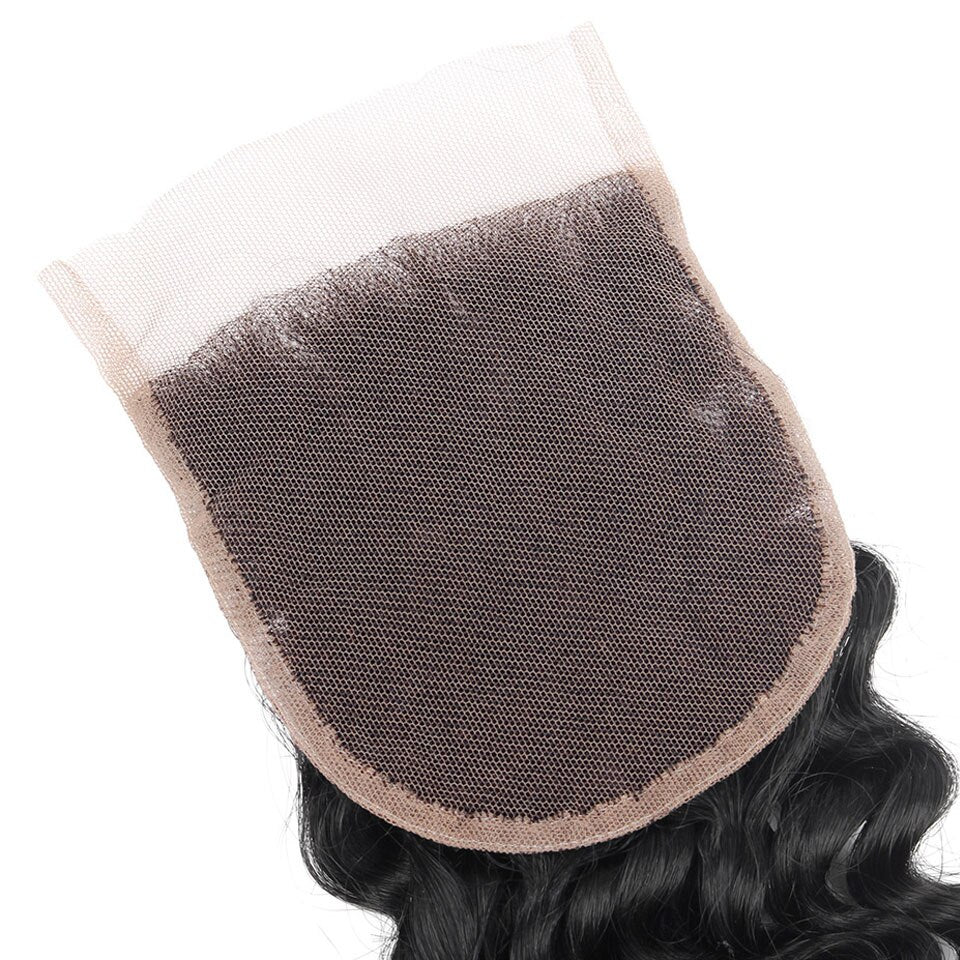 Deep Wave Virgin Brazilian Hair Closure 4x4 Free Part