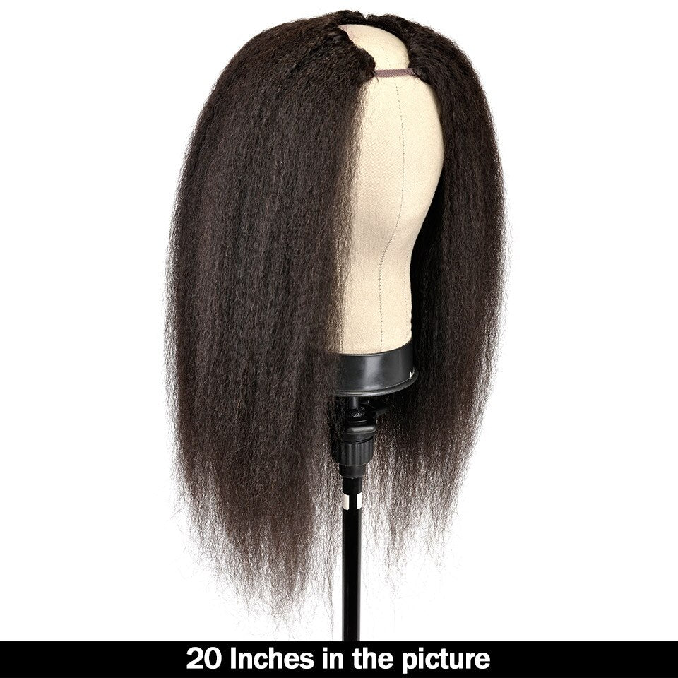 Kinky Straight Virgin Brazilian HairU Part Wig