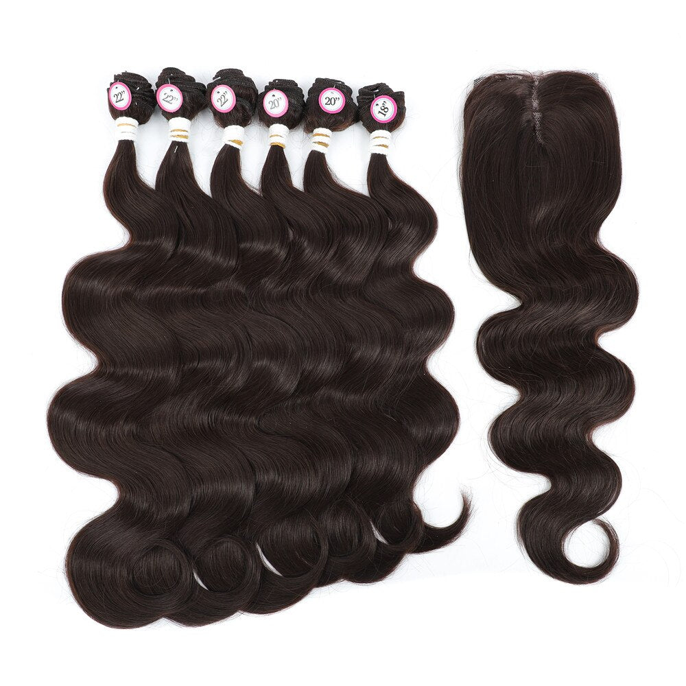 Chocolate 6 Synthetic Bundles With Closure