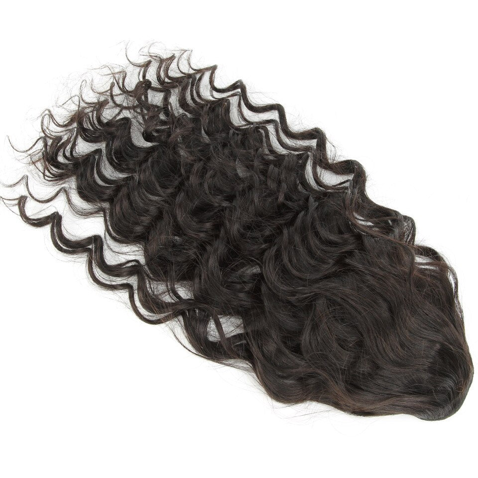 Curly Virgin Brazilian Hair Drawstring Ponytail Clip In Extensions