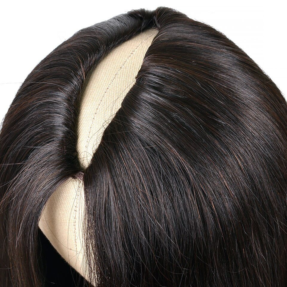 Straight Human Hair Thin Part Wig 100% Virgin Hair U Part Wig