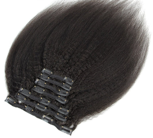 Afro Kinky Straight Brazilian Clip-In Extensions 7 Pieces/set 120g