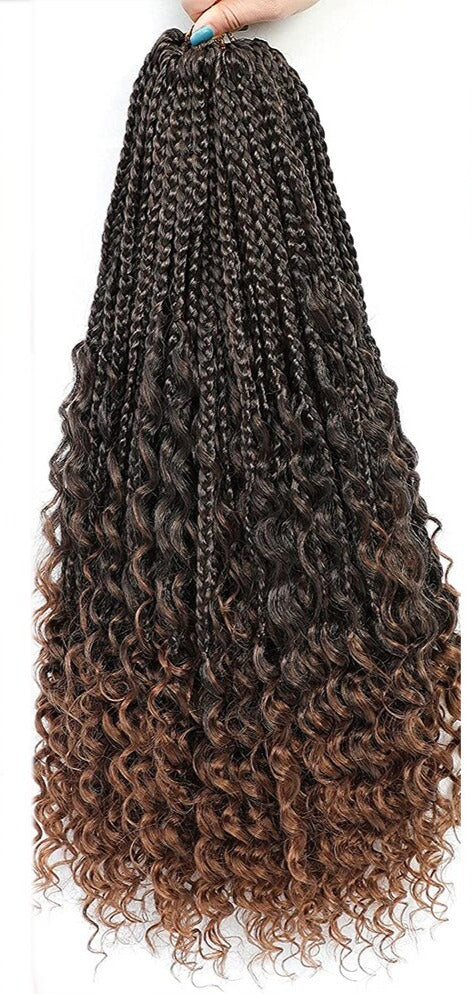 Ombre Brown Colored Goddess Box Braid crochet