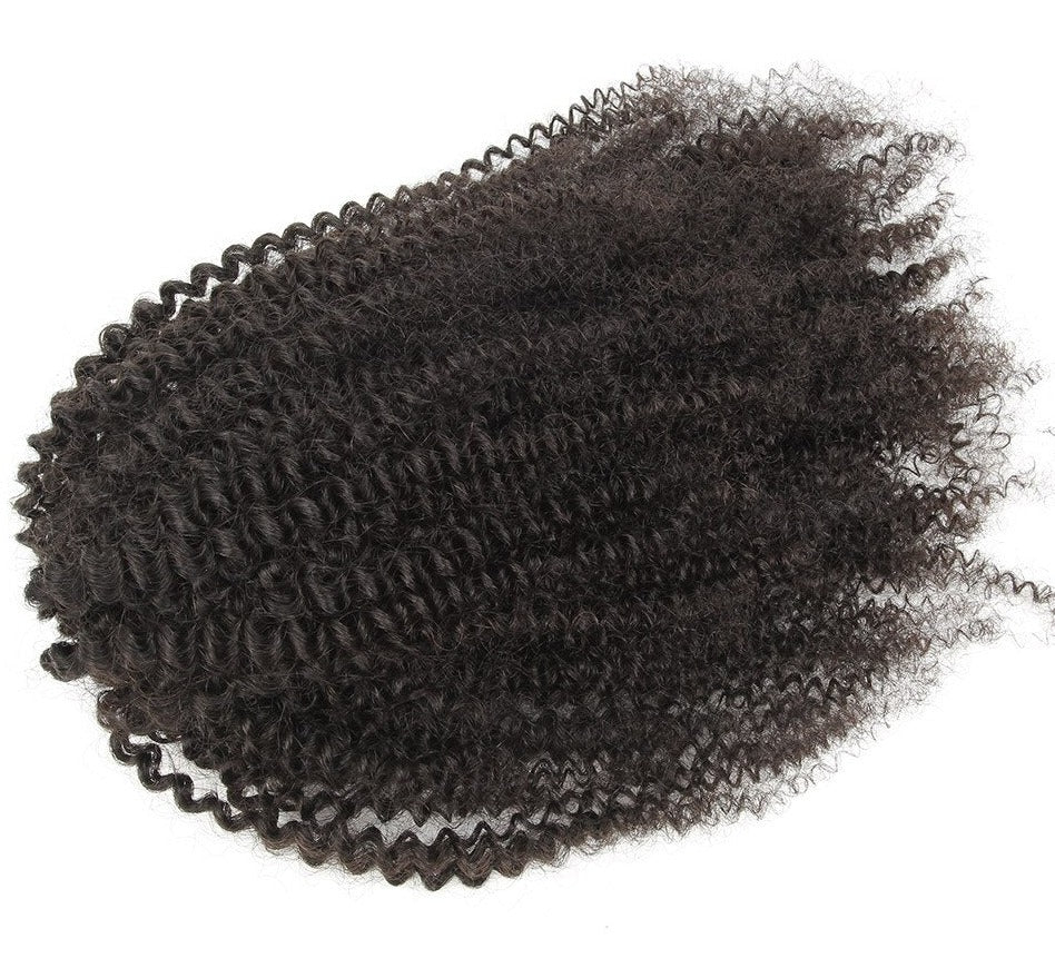 Kinky Curly Drawstring Ponytail Human Hair Clip In