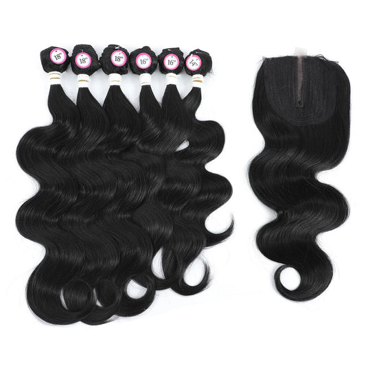 #1 Black 6 Synthetic Bundles With Closure