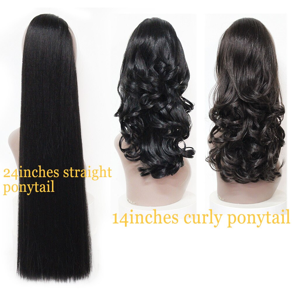 Synthetic Ponytail Hair Extension Straight Clip In Hair Tail False Hairpiece