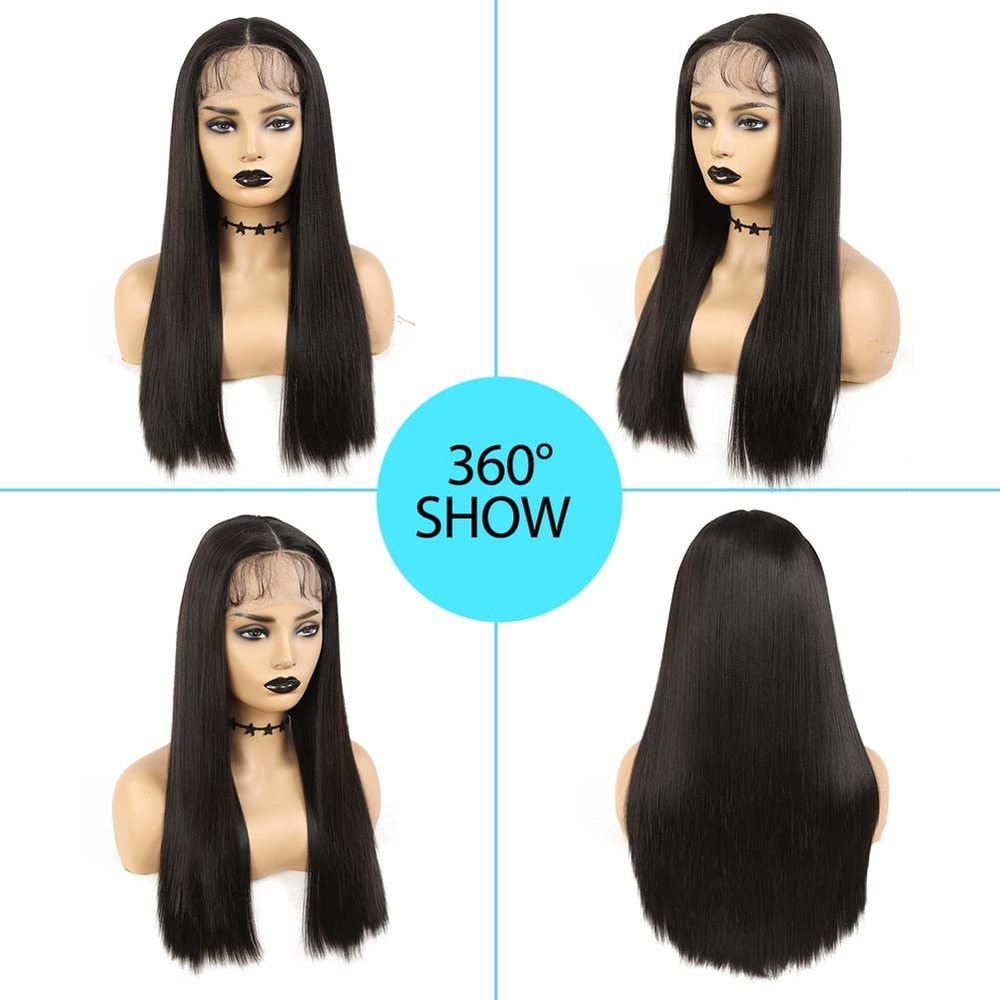 Soft Long Straight Layered Synthetic Hair Wig Lace Front Wig