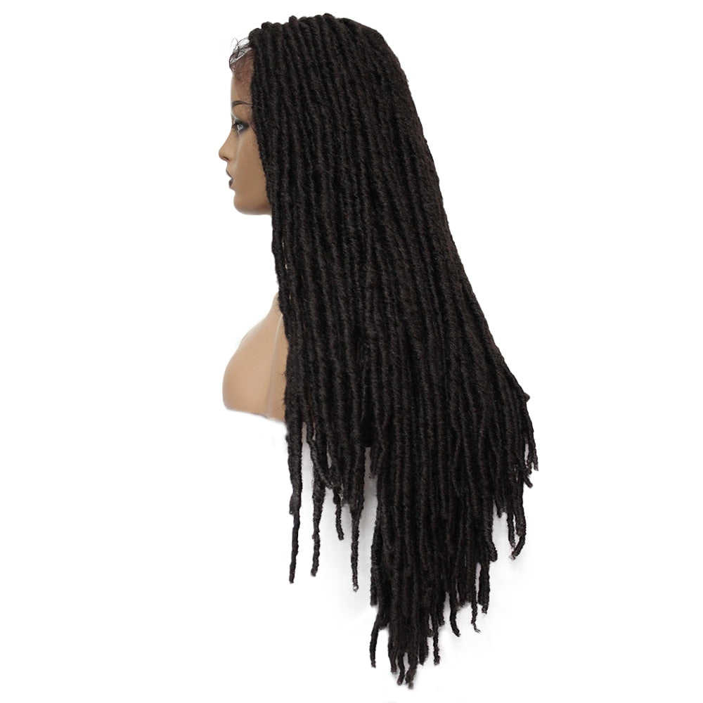 Synthetic Hair Wig Long Dreadlock Faux Locs Crochet Hair Lace Wig