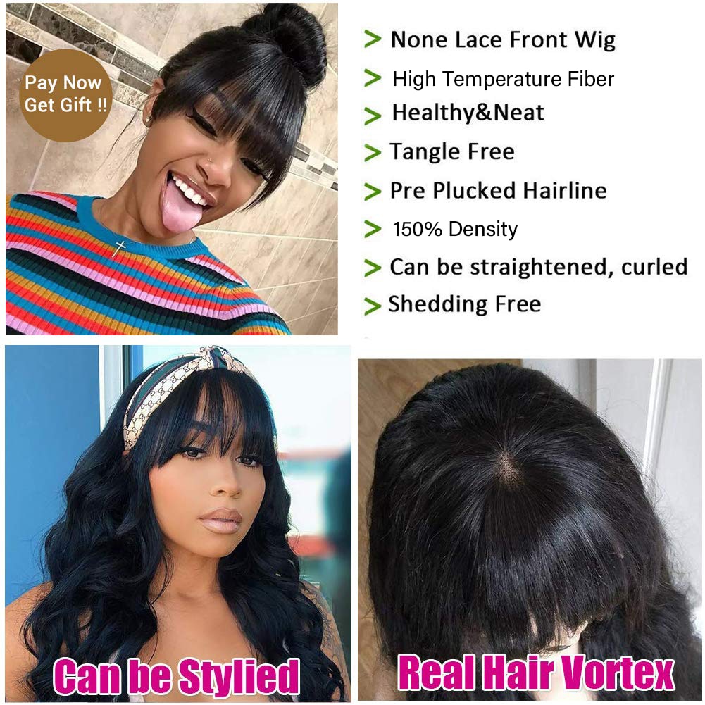 Long Straight Synthetic Wig With Bangs