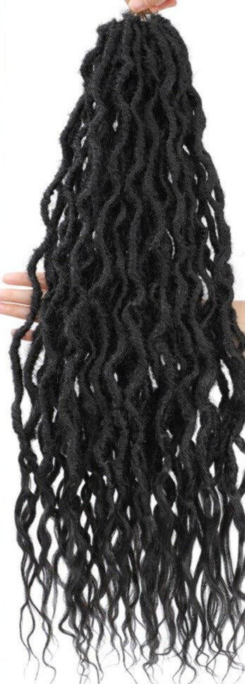 Goddess Locs Crochet Braids Wavy Faux Locs 