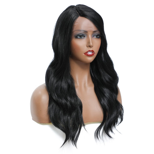 Long Synthetic Body Wave Lace Wig With Side Part