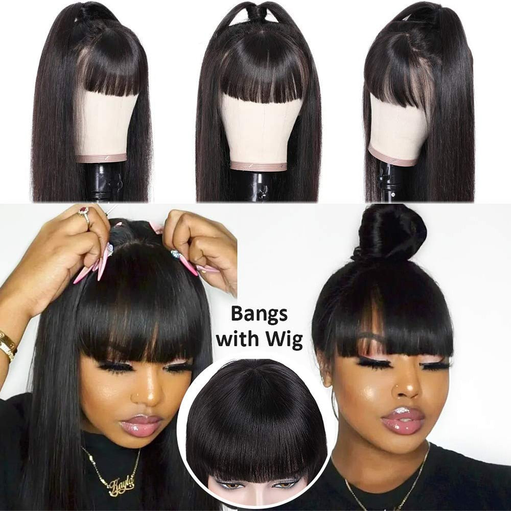 Long Straight Synthetic Wig With Bangs