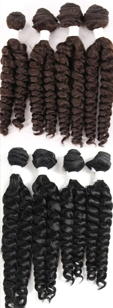 Black Hair Love 3A Curly Synthetic Hair 4 Bundles