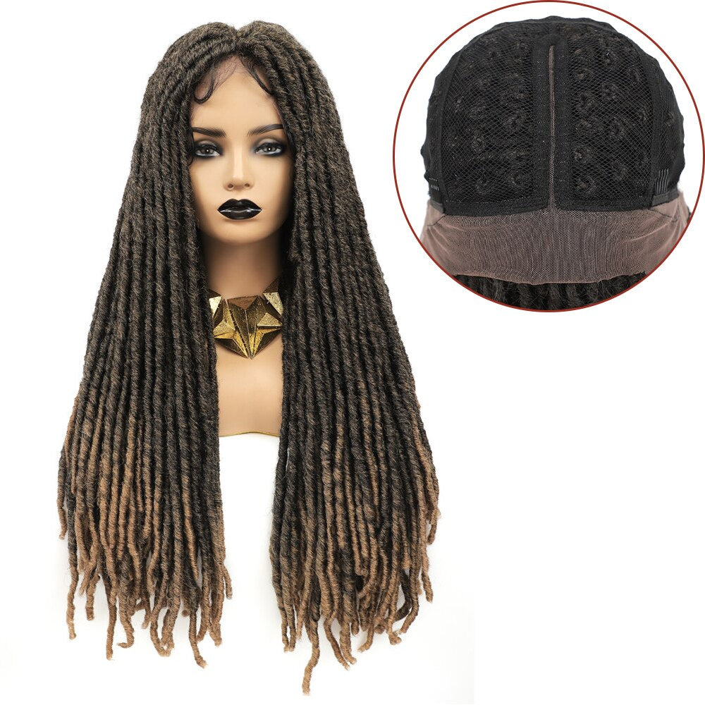 Ombre Brown Black Hair Luv Dreadlock Lace Wig