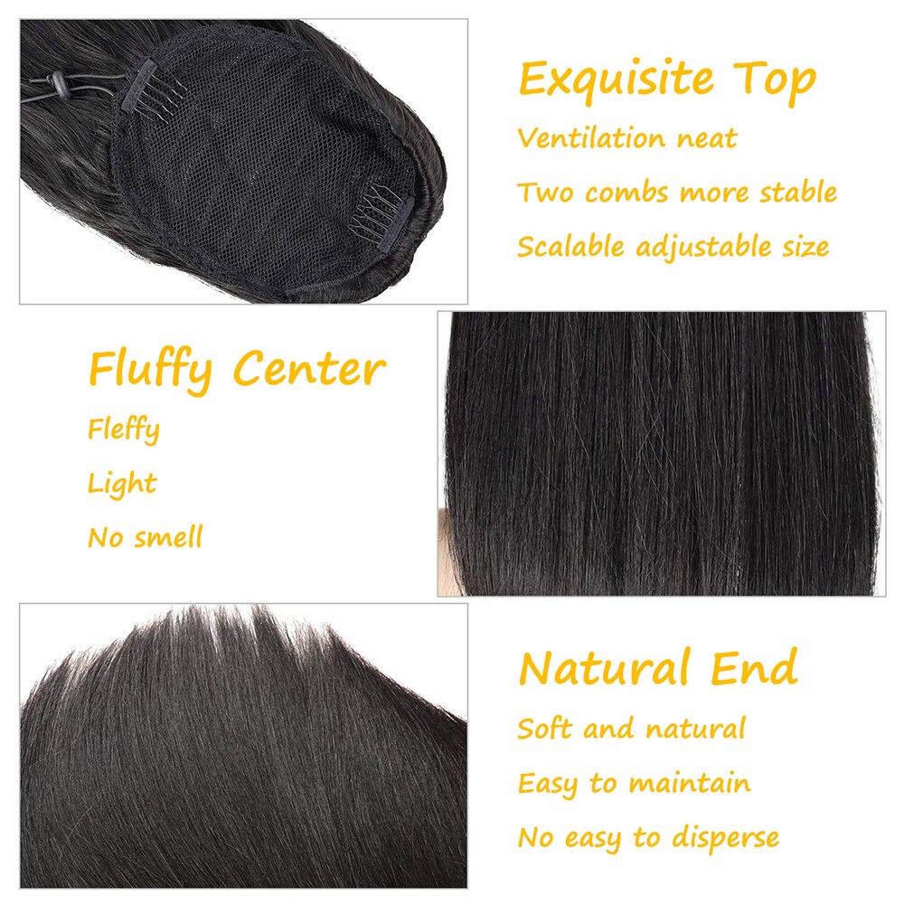 Synthetic Ponytail Hair Extension Straight Clip In Hair Tail False Hairpiece